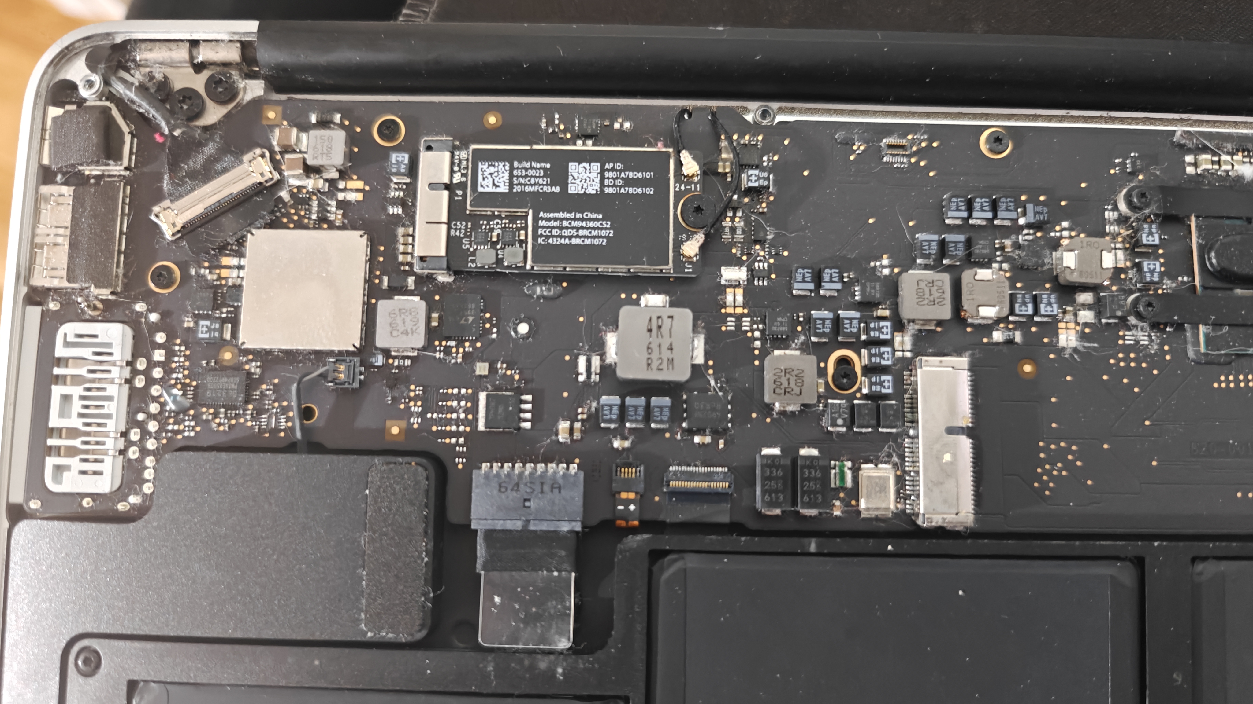 Close-up of logic board components